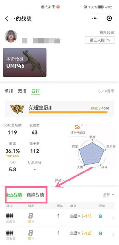 和平精英隐藏战绩了怎样能看到 隐藏战绩查看教程