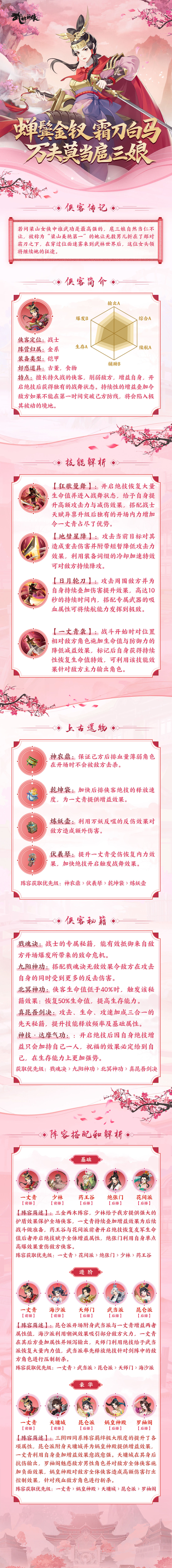 《武林闲侠》扈三娘技能强度分析