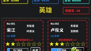 放置十连抽全英雄副本加成汇总