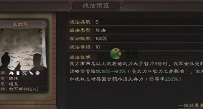 三国志战略版长蛇阵效果解析