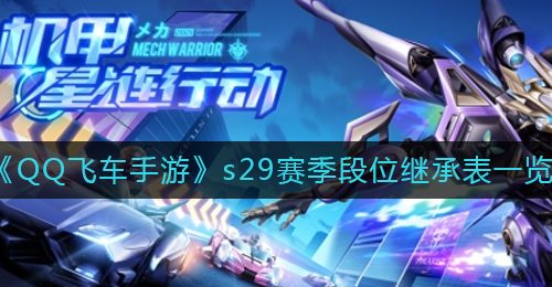 《QQ飞车手游》s29赛季段位继承表一览