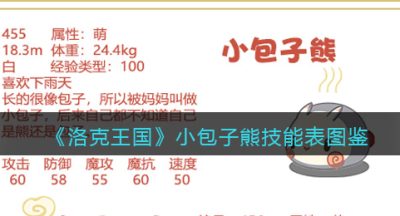 《洛克王国》小包子熊技能表图鉴