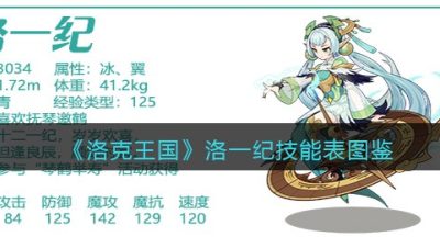《洛克王国》洛一纪技能表图鉴
