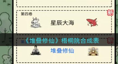 《堆叠修仙》梧桐院合成表